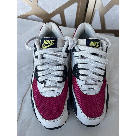 NIKE AIR MAX 90 SPORT FUCHSIA White Women SZ 7 325213-606 Sneakers Shoes - Picture 7 of 12